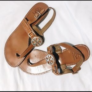 Tory Burch Gold Logo Strap Sandal